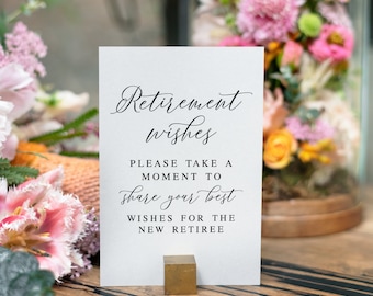 Retirement Guestbook Sign: Modern Minimalist Wishes (PDF & JPG)