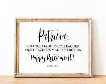 Happy Retirement Sign: Personalized Colleague Gift (Digital Sign)