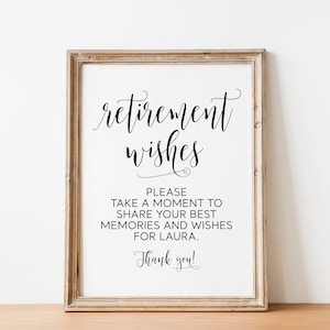 Retirement Wishes Sign: Share Memories Printable (Digital Download)