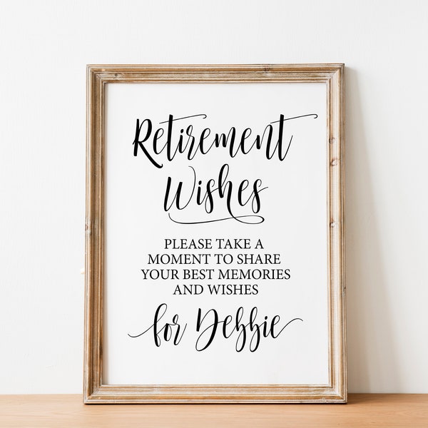 Retirement Wishes Sign, Retirement Guestbook Sign, Share Your Memories, Retirement Signs, Retirement Printable, Retirement Guest Book Wishes