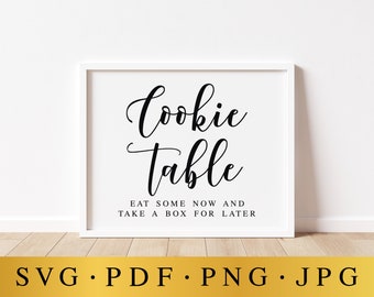 Wedding Cookie Table Sign: Eat Now, Box Later (digital Download