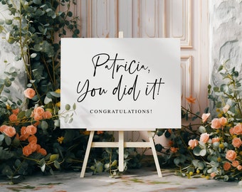 Graduation Party Welcome Sign: Modern Congratulations Poster (Digital Download)