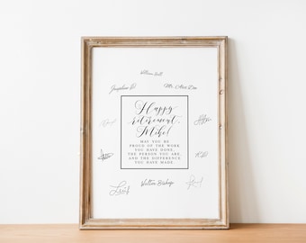 Happy Retirement Signature Sign: Printable Gift (PDF & JPG)