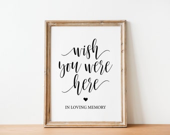 Memorial Sign: Wish You Were Here, In Loving Memory (Digital Download)