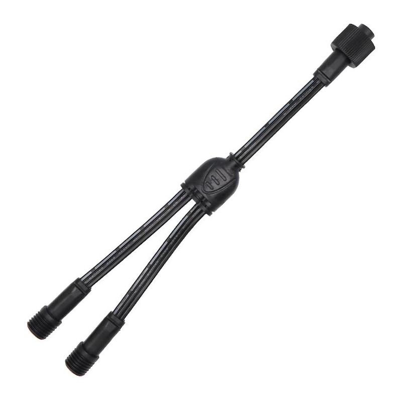 SAYSOLAK Y-Splitter Extension Cable For Govee Permanent Outdoor Lights – 1 Male To 2 Female, 0.5ft, IP68 Waterproof, 3-Pin, Compatible With H705/H706/H703/H805 Series