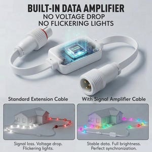 Amplificador de señal (módulo controlador) totalmente compatible con las luces exteriores permanentes Govee.
