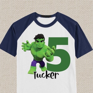 Hulk Birthday Shirt. Spidey and Friends. Avengers Birthday shirt. T-Shirts, Short and 3/4 Sleeve Raglans. Baby, Toddler, Youth & Adult Szes.