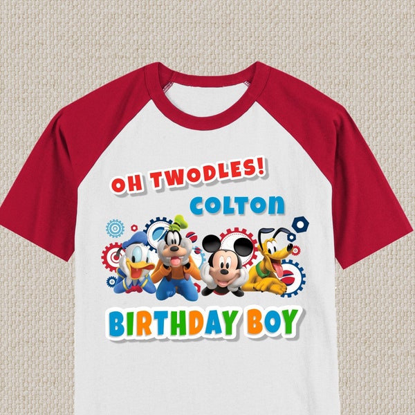 Oh Twodles Mickey Mouse Club House 2nd Birthday Shirt. T-Shirts, Short and 3/4 Sleeve Raglans. Baby, Toddler, Youth & Adult Sizes.