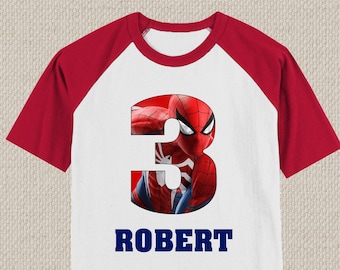 Spiderman Birthday Shirt. Tshirt. Baby, Toddler, Youth, Adult Sizes. Avengers, Captain America, Hulk. #1216