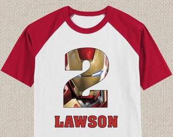 Iron Man Birthday Shirt, Iron Man  Shirt. Avengers Tshirt. Baby, Toddler, Youth, Adult Sizes. Spiderman. #1217