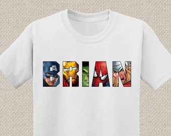 Avengers Birthday Shirt. Spiderman, Hulk, Captain America. Tshirt. Baby, Toddler, Youth, Adult Sizes. #1215
