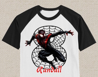 Miles Morales Birthday Shirt. Avengers, Spiderman Tshirt. Baby, Toddler, Youth and Adult Sizes. #1287