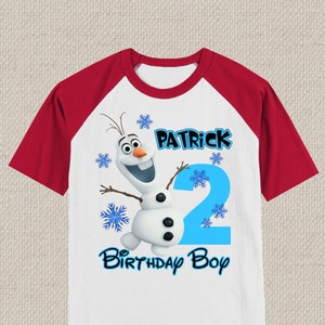 Olaf from Frozen Birthday Shirt. T-Shirts, Short and 3/4 Sleeve Raglans. Baby, Toddler, Youth & Adult Sizes.