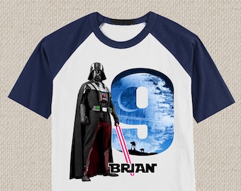 Camiseta de cumpleaños de Darth Vader de Star Wars: tallas para bebé, niño pequeño, joven y adulto. N.° 1211