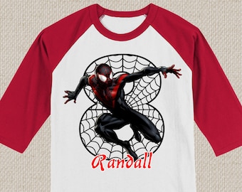 Miles Morales Birthday Shirt. Tshirt. Avengers. Spiderman. Baby, Toddler, Youth and Adult Sizes. #1287