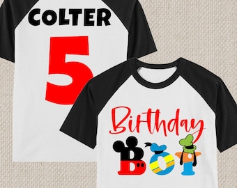Mickey And Friends Birthday Shirt, Donald, Goofy. Tshirt. Baby, Toddler, Youth, Adult Sizes. #1315