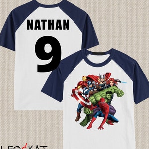 Avengers Birthday Shirt, Avengers Shirt, Avengers Tshirt, Avengers Tee, Spiderman, Hulk, Captain America, Iron Man, Thor, Spiderman Birthday