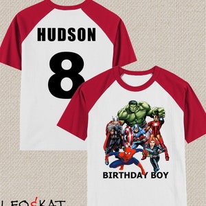 Avengers Birthday Shirt, Avengers Shirt, Avengers Tshirt, Avengers Tee, Spiderman, Captain America, Iron Man, Hulk, Thor, Spiderman Birthday