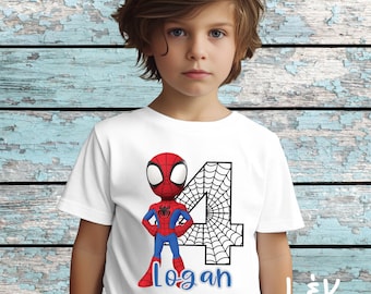 Spidey Birthday Shirt. Spin. Spiderman. Tshirt. Baby, Toddler, Youth and Adult Sizes. #1174
