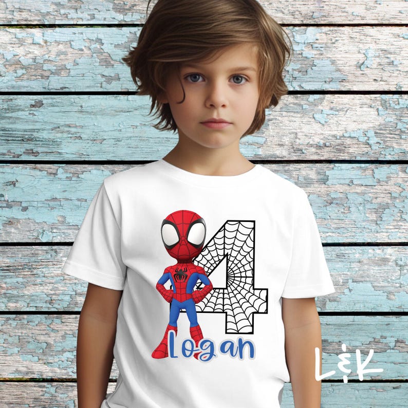 Spidey Birthday Shirt. Spin. Spiderman. Tshirt. Baby, Toddler, Youth and Adult Sizes. #1174 bild 1