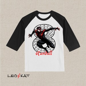 Camiseta de cumpleaños de Miles Morales. Camiseta de Los Vengadores, Spiderman. Tallas para bebé, niño pequeño, joven y adulto. N.° 1287 imagen 6