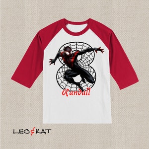 Camiseta de cumpleaños de Miles Morales. Camiseta de Los Vengadores, Spiderman. Tallas para bebé, niño pequeño, joven y adulto. N.° 1287 imagen 2