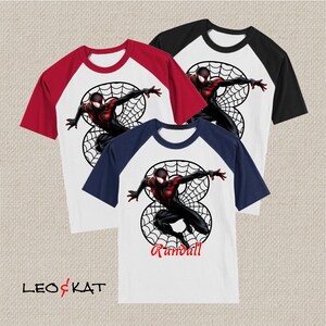 Camiseta de cumpleaños de Miles Morales. Camiseta de Los Vengadores, Spiderman. Tallas para bebé, niño pequeño, joven y adulto. N.° 1287 imagen 8
