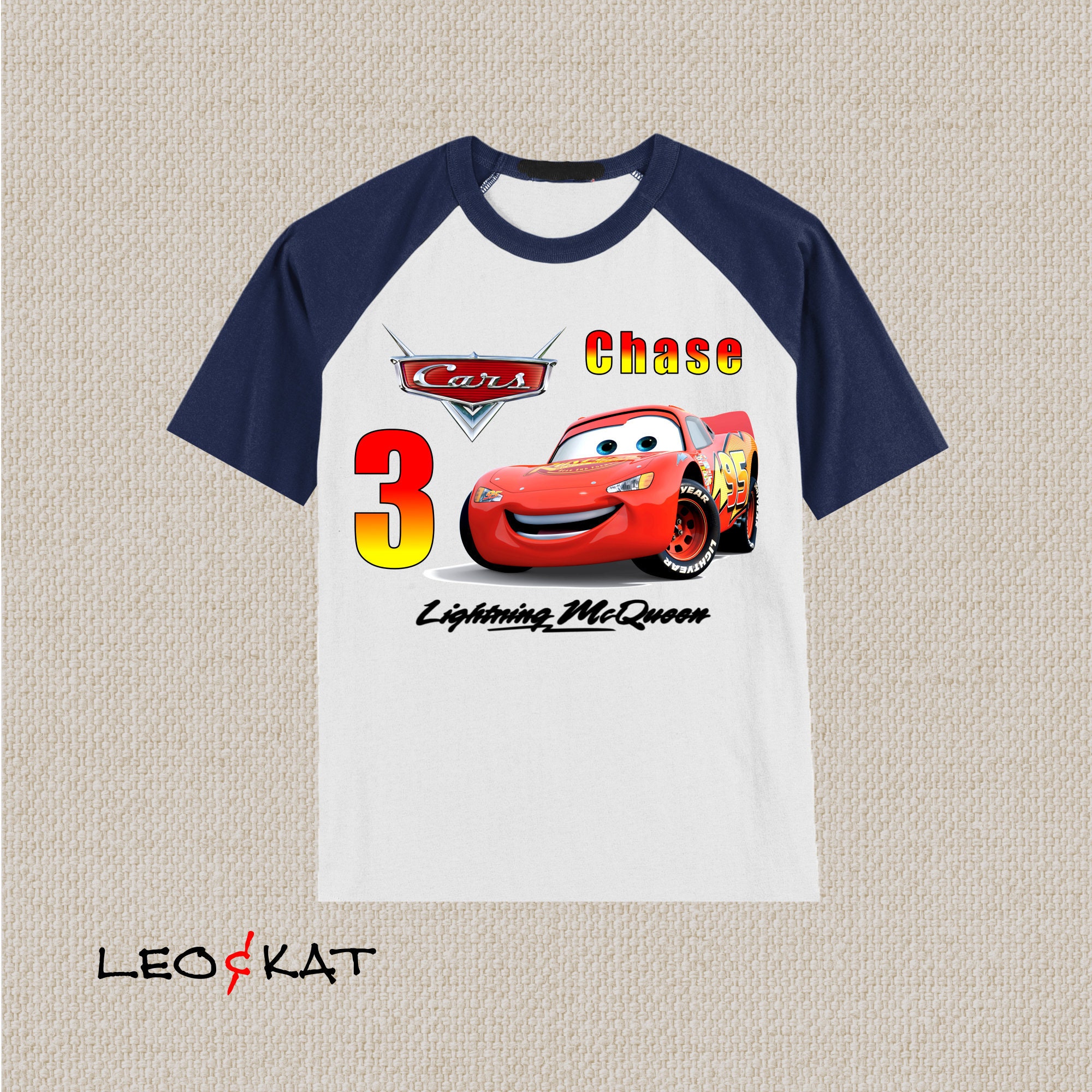 Camisa de cumpleanos de Cars Rayo McQueen. Camisetas Raglans Manga Corta y 3 4. Tallas para bebes ninos pequenos jovenes y adultos. Etsy Espana