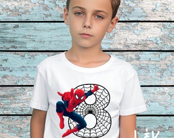 Spiderman Birthday Shirt. Avengers. Tshirt. Baby, Toddler, Youth and Adult Sizes. #1018