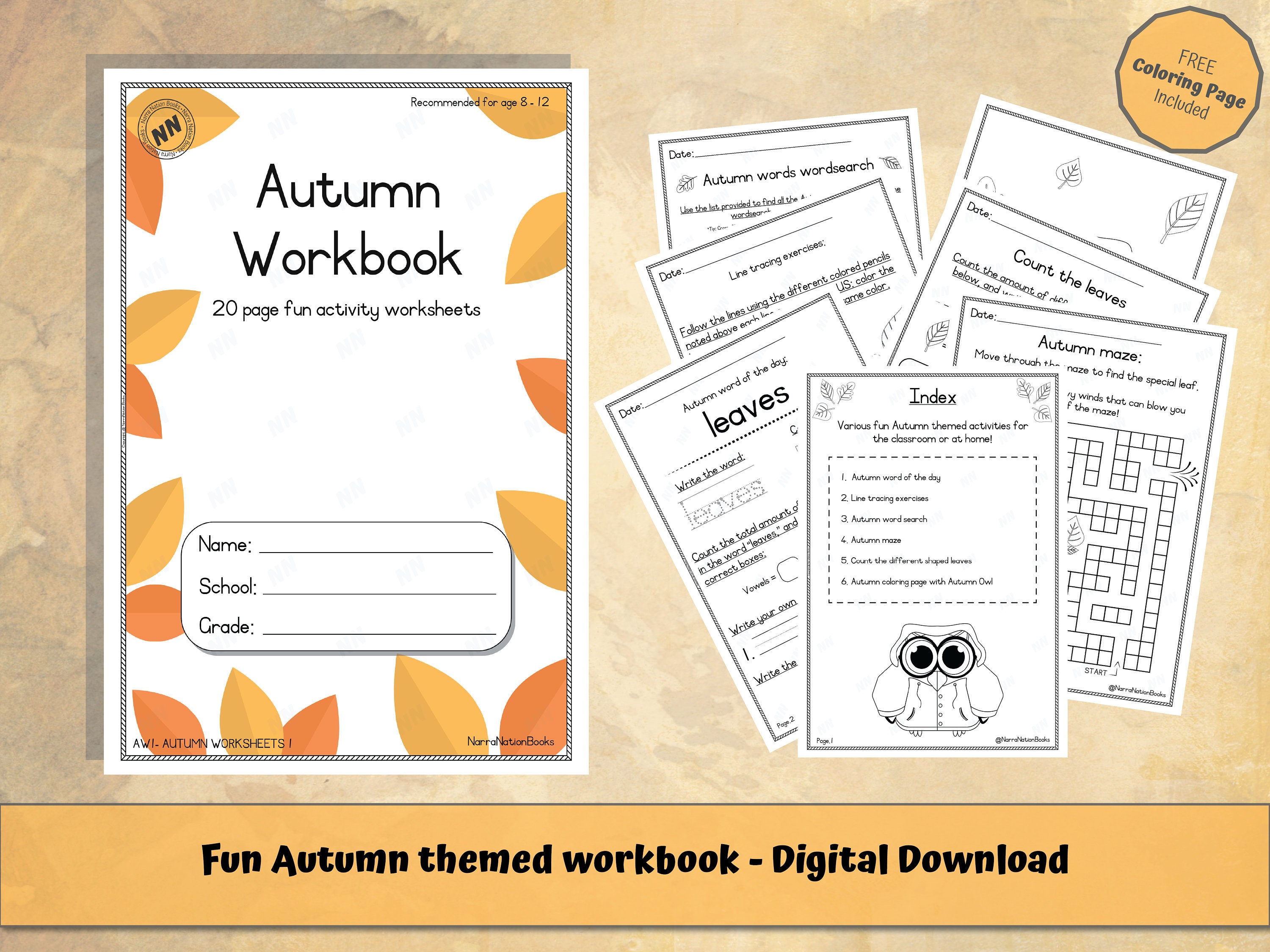 Autumn Activity Worksheets for Kids Aged 8-12 Downloadable PDF Resource ...