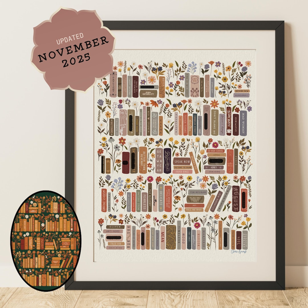tswift subtle art print || SHOWGIRL included || wildflowers and books with song titles