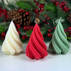 Lucerna Swirl Christmas Tree Soy Wax Candle - Swirl Christmas -Tree Swirl Tall Christmas Tree- Gift- Aesthetic Home Decor- Christmas Decor