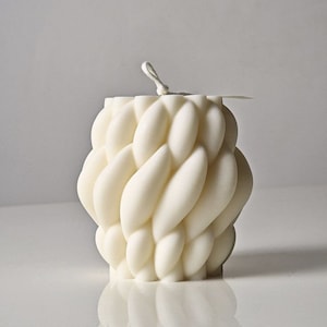 Lucerna Braided Rope Soy Wax Candle - Medium Twisted Pillar Candle- Braided Rope Soy Wax Candle- Gift - Aesthetic Home Decor- Fall Decor
