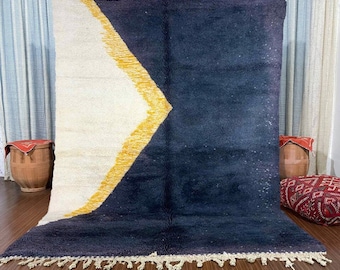 Blue and Yellow Rug - Etsy