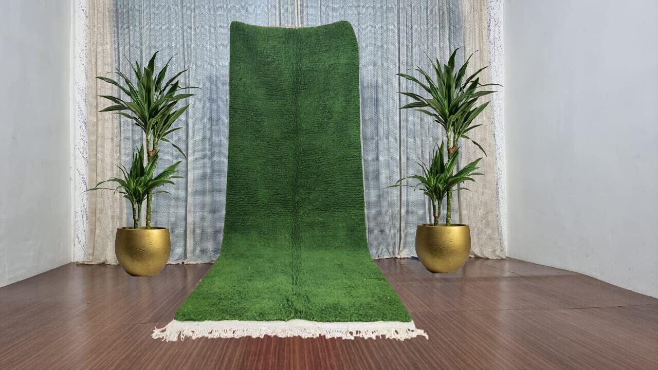 Solid Green Runner Green Area Rug Runner Green Etsy