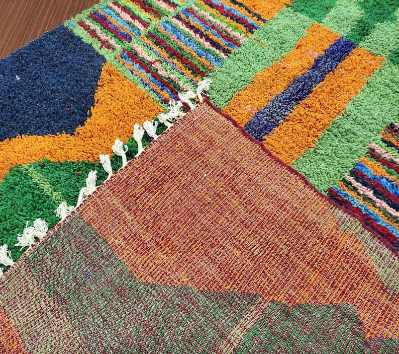 Vintage Moroccan Rug Handwoven Wool Area Rug Colorful Etsy