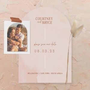 Modern minimalistic Boho Digital Wedding Save the Date, Customised Save the date, Personalised digital save the date.