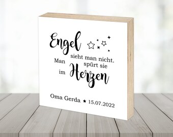 Trauerbild // Wandbild aus Holz // Engel Spruch // Andenken an Verstorbene // Trostgeschenk // Erinnerung an Oma  // HB021