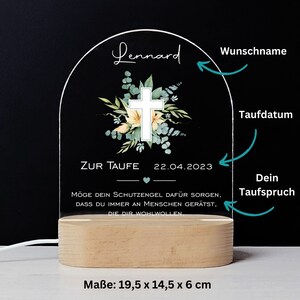 Taufgeschenk Nachtlicht personalisiert // Geschenke zur Taufe // Nachtlicht für Kinder // Geschenk Taufe Patenkind // NL033 Bild 3