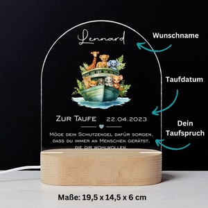 Taufgeschenk Arche Noah-Nachtlicht personalisiert // Geschenke zur Taufe // Nachtlicht für Kinder // Geschenk Taufe Patenkind // NL034 Mit Taufspruch