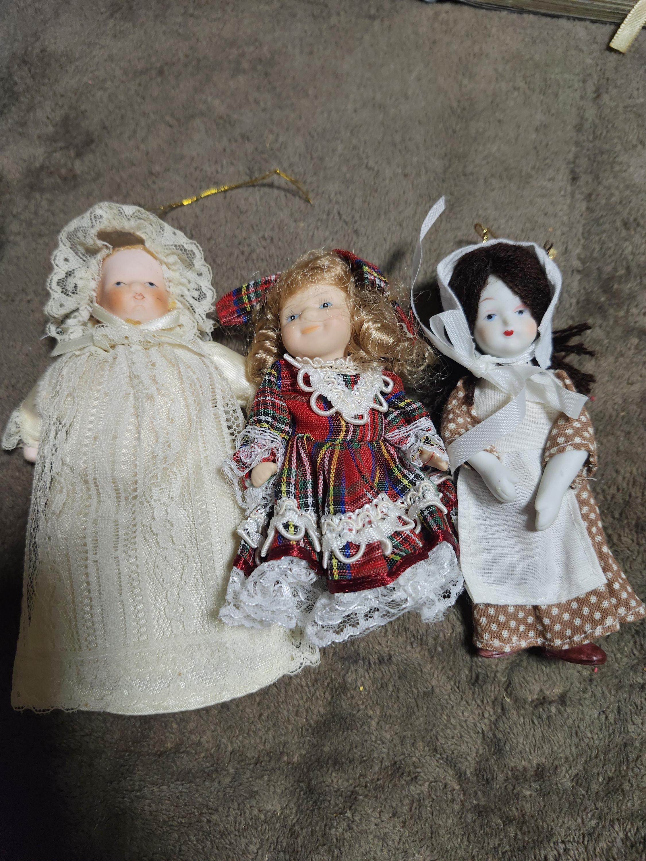 Set of 3 Vintage Small Porcelain Dolls - Etsy