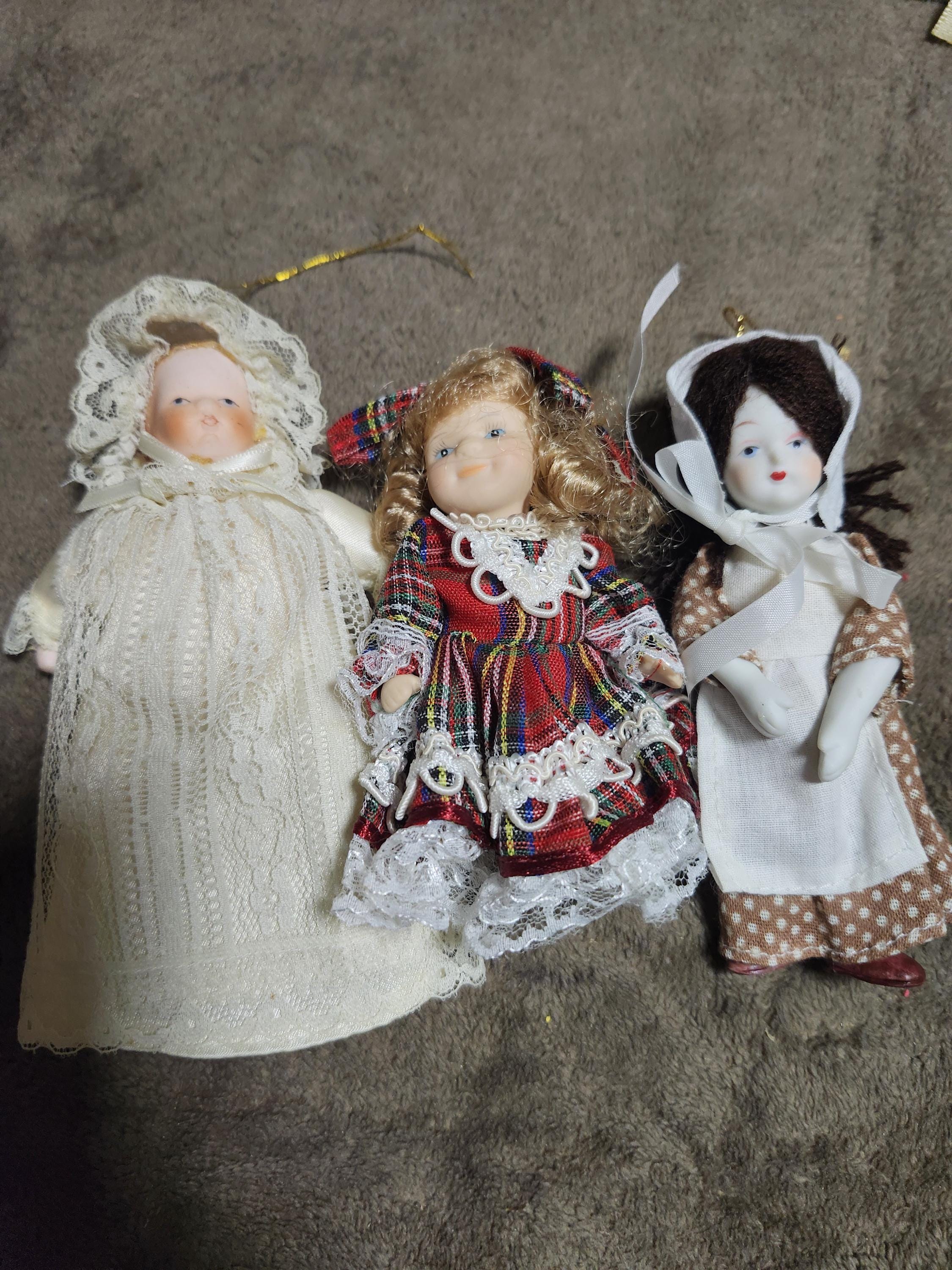 Set of 3 Vintage Small Porcelain Dolls - Etsy