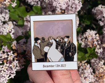 Forever Artist Hard Enamel Pin | BTS Jin Military Enlistment Polaroid Pin