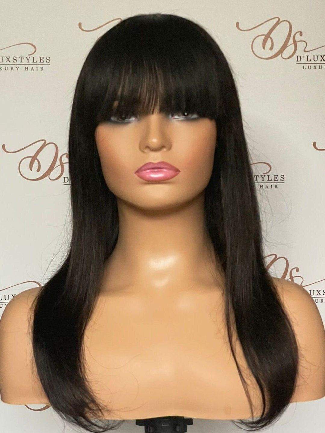 Glue Less Luxury Human Hair Wig With Fringe/bangs for Medical Hair Loss, Everyday Wear or a