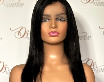 Glue less  premium straight lace front human hair wig for medical hair loss, everyday wear or to create that glamorous celebrity look!