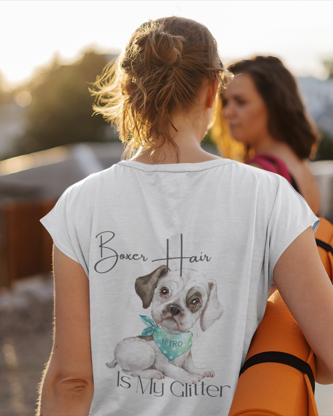 Boxer Puppy dog Hair is My Glitter Ultra Cotton White T shirt Personalized Optional Etsy Canada