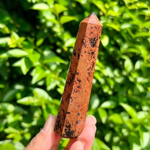 100mm Mahogany Obsidian Crystal Natural Stone Tower, obelisk, Mahogany Obsidiancrystal, Obsidian Point, Wand.