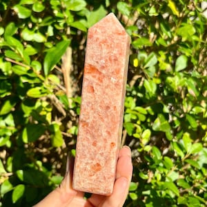 140gram / 340grams Large Sunstone Point Crystal Tower Stone, Sunstone Crystal, Sunstone Obilisk, Sunstone Tower