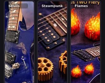 Boutons de guitare personnalisés - Styles Skull, Steampunk Gear et Flame | Métallique haut de gamme | Mise à niveau de la guitare électrique