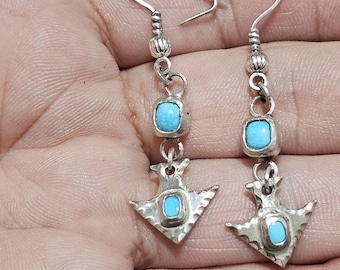 Pendientes de plata y turquesa del suroeste